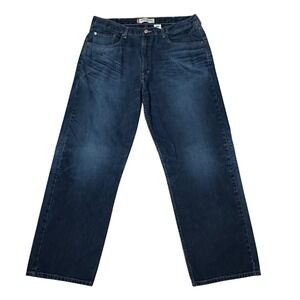 Levis 569 Loose Straight Jeans Mens 38x32(31) Dark Wash Blue Baggy Denim Y2K VTG